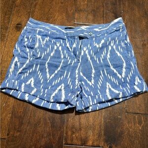 J. Crew Blue and White Patterned Women's Shorts